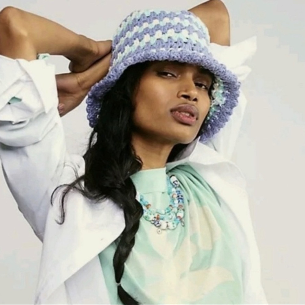 Free People Pixie Crocheted Knit Bucket Hat New